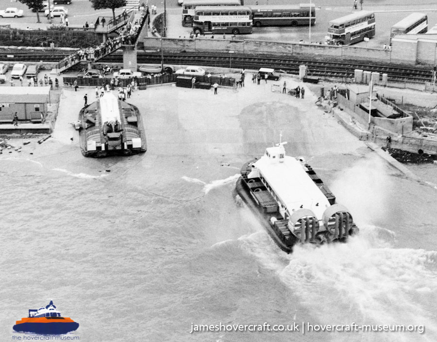 AP1-88 hovercraft at Ryde hoverport -  (credit: The <a href='http://www.hovercraft-museum.org/' target='_blank'>Hovercraft Museum Trust</a>).